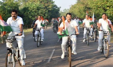 थनौद 211 बटालियन द्वारा सायकल रैली निकाली गई।